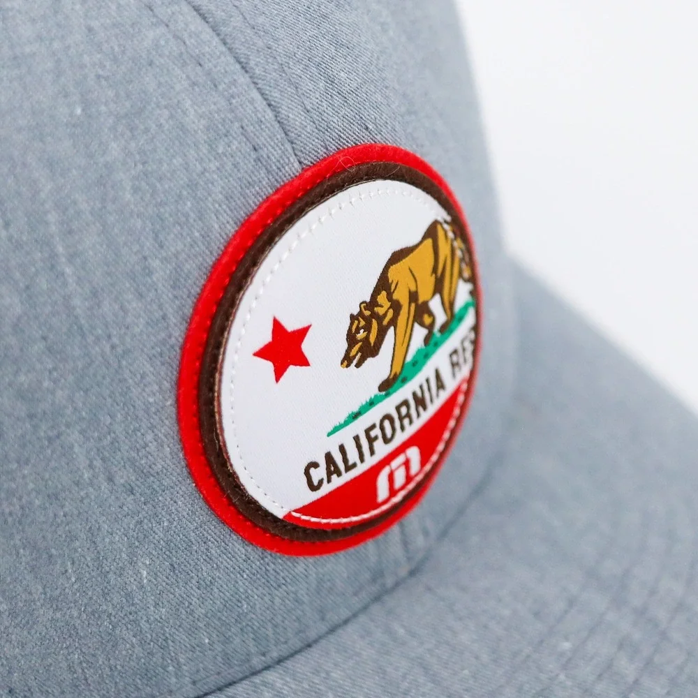 TravisMathew Trucker Hat Mens OSFA Grey California Republic Bear Patch Snapback